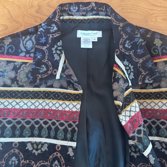 Coldwater Creek Womens Sz medium open 
Tapestry‎ Colorful Blazer Jacket - Picture 8 of 10